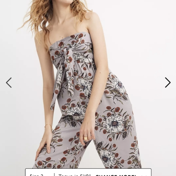 Madewell Strapless Floral Jumpsuit - Picture 2 of 7